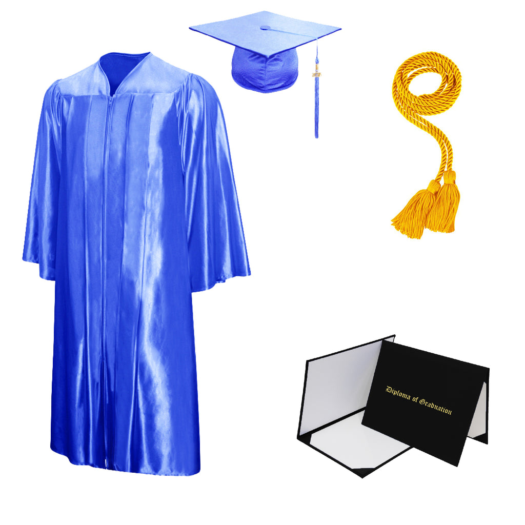 2024 Matte Sky Blue Cap and Gown W/ Matching Tassel Sizes 4'6 6'11